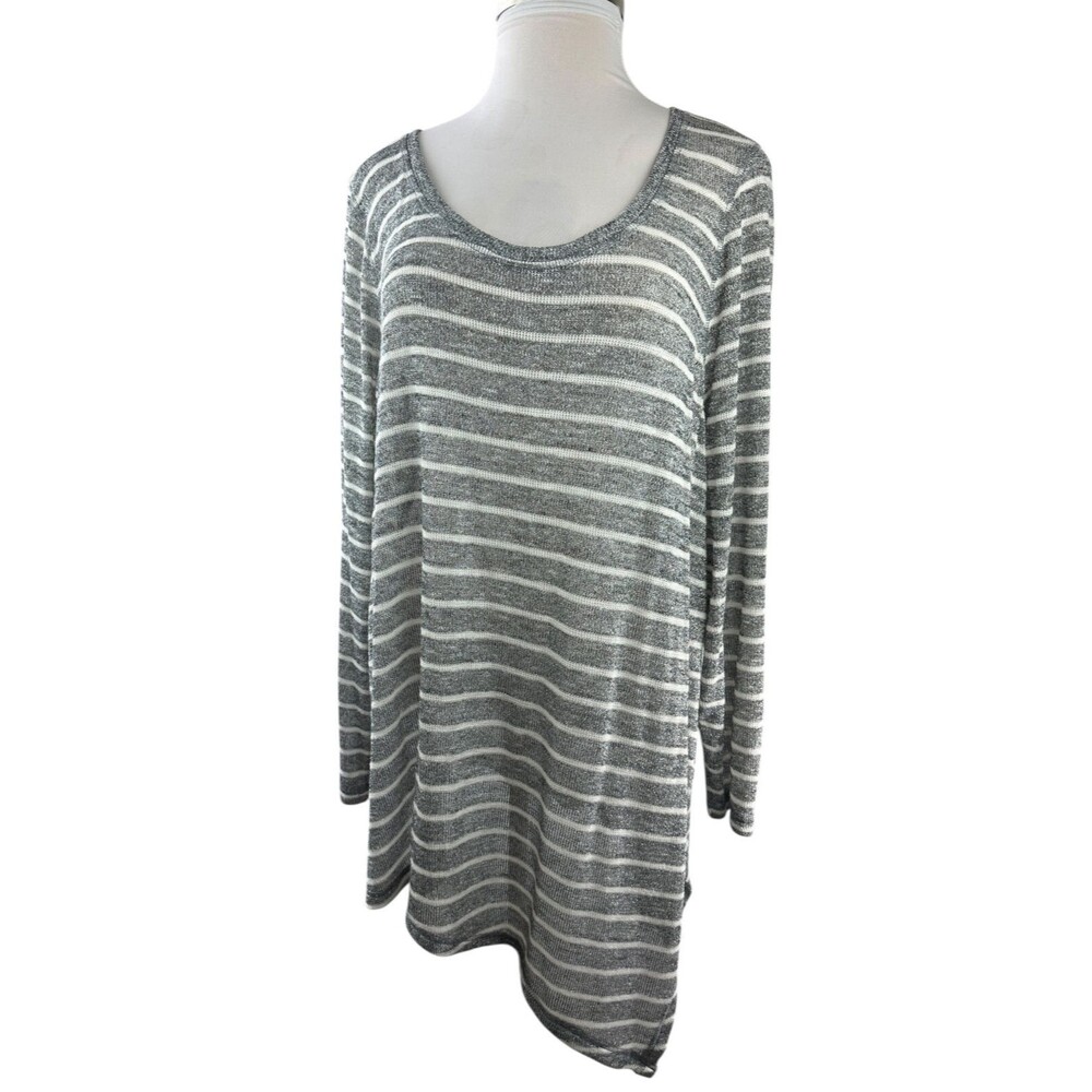 ✨2/$20 NWT Lane Bryant Sheer Metallic Striped Blouse Shimmer Plus Size 26/28 - Picture 11 of 15